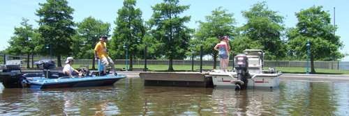 the launch area from the water