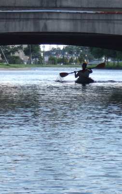 Janet passes beneath the train trestle