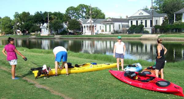 Folks on the bank