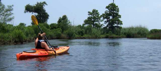 Katie Paddles Kayak